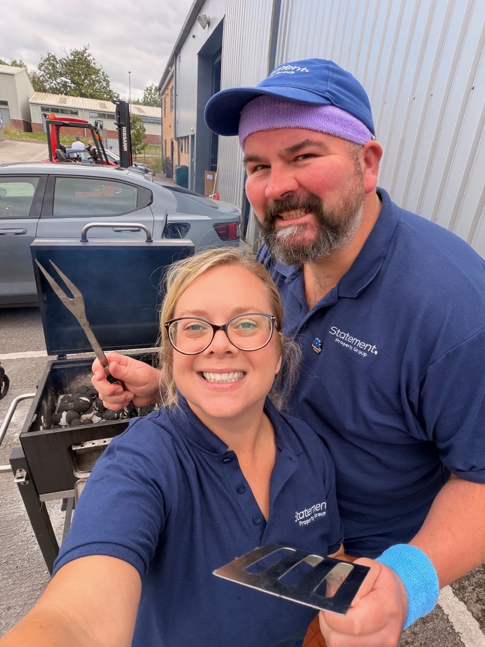 Dave and Sarah at their work station BBQ for day 2